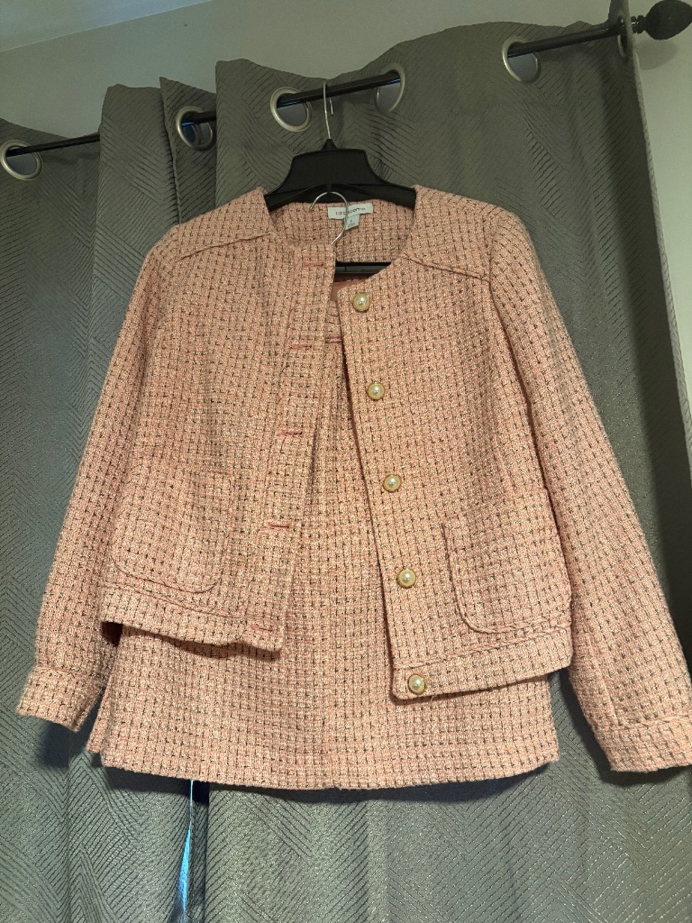 Liz Claiborne Pink Tweed Skirt Suit Size 8